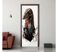 Door Stickers for Interior Doors 86 x 200 cm, 3D Animals Dinosaurs Door Sticker Murals Self-Adhesive PVC Wall Decals Waterproof Wallpaper for Living Room Bedroom Bathroom 33.8 X 78.7 inch -DS2388