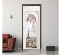 Door Stickers for Interior Doors 86 x 200 cm, 3D Arch Landscape Door Sticker Murals Self-Adhesive PVC Wall Decals Waterproof Wallpaper for Living Room Bedroom Bathroom 33.8 X 78.7 inch -DS2412