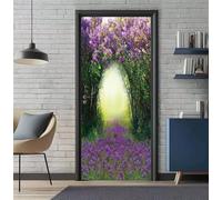 Door Stickers for Interior Doors 86 x 200 cm, 3D Garden Landscape Door Sticker Murals Self-Adhesive PVC Wall Decals Waterproof Wallpaper for Living Room Bedroom Bathroom 33.8 X 78.7 inch -DS2429