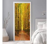 Door Stickers for Interior Doors 86 x 200 cm, 3D Landscape Woods Door Sticker Murals Self-Adhesive PVC Wall Decals Waterproof Wallpaper for Living Room Bedroom Bathroom 33.8 X 78.7 inch -DS2434