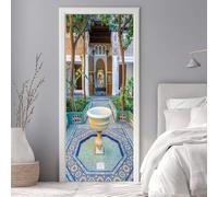 Door Stickers for Interior Doors 86 x 200 cm, 3D Retro Patio Door Sticker Murals Self-Adhesive PVC Wall Decals Waterproof Wallpaper for Living Room Bedroom Wall Stickers 33.8 X 78.7 inch -DS2398