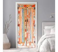 Door Stickers for Interior Doors 86 x 200 cm, 3D Retro Wooden Door Door Sticker Murals Self-Adhesive PVC Wall Decals Waterproof Wallpaper for Living Room Bedroom Bathroom 33.8 X 78.7 inch -DS2422