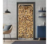 Door Stickers for Interior Doors 86 x 200 cm, 3D Wood Door Sticker Murals Self-Adhesive PVC Wall Decals Waterproof Wallpaper for Living Room Bedroom Bathroom Wall Stickers 33.8 X 78.7 inch -DS2441