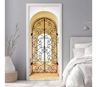 Door Stickers for Interior Doors 90 X 200 cm, 3D Openwork Arch Door Sticker Murals Self-Adhesive PVC Wall Decals Waterproof Wallpaper for Living Room Bedroom Wall Stickers 35.4 X 78.7 inch -DS2830