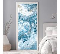 Door Stickers for Interior Doors 95 X 215 cm, 3D Abstract Blue Door Sticker Murals Self-Adhesive PVC Wall Decals Waterproof Wallpaper for Living Room Bedroom Wall Stickers 37.4 X 84.6 inch -DS2626