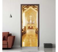 Door Stickers for Interior Doors 95 X 215 cm, 3D Castle Palace Door Sticker Murals Self-Adhesive PVC Wall Decals Waterproof Wallpaper for Living Room Bedroom Wall Stickers 37.4 X 84.6 inch -DS1560