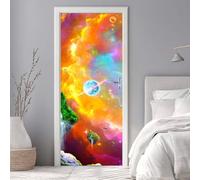 Door Stickers for Interior Doors 95 X 215 cm, 3D Colorful Clouds Door Sticker Murals Self-Adhesive PVC Wall Decals Waterproof Wallpaper for Living Room Bedroom Bathroom 37.4 X 84.6 inch -DS1702