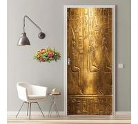 Door Stickers for Interior Doors Egyptian Gold Door Sticker Self Adhesive 3D Door Wallpaper Removable Door Murals Waterproof Door Poster for Bedroom Living Room Home Decor 37.4"X84.6"/95X215cm -MT88