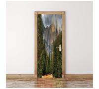 Door Stickers for Interior Doors Magnificent Mountains Deep in The Forest 90X200Cm Waterproof Self Adhesive 3D Boys Girls Children Room Bedrooms Bathroom Toilet Home Decoration Decal Door Art Poste