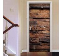Door Stickers for Interior Doors Retro Wood Grain 3D Door Murals Self-Adhesive Door Mural Vinyl for Nursery Boys Girls Bedrooms and Living Room Office Door Decoration 100 X 215 Cm -4658966166