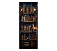 Door Stickers for Interior Doors Self Adhesive, Wall Sticker Decal for Bedroom Home Decor Waterproof, Removable Premium Vinyl Upgrade, Retro Bookshelf Bookcase and Books