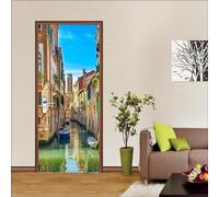 Door Stickers for Interior Doors Venice 3D Door Mural Italy Wallpaper Stickers Self-Adhesive Decor Removable for Bedroom Living Room Home Decor 77x200 cm M-O2450