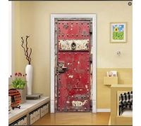 Door Stickers for Interior Doors Vintage 3D Door Stickers Self-Adhesive Prison Cell Peel and Stick Vinyl Murals Sticker Waterproof Door Wallpaper for Living Room Bedroom Decor 77 x 200 cm G1108