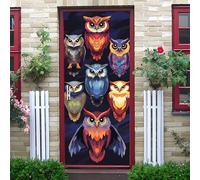 Door Stickers for Interior Red Animals Peel and Stick Self Adhesive Removable Vinyl Door Decals for Home Decor，Sticker Poster Art Wall Paper