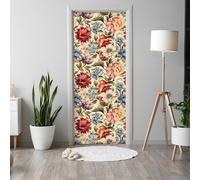 Door Stickers for Interior Yellow, Blue, Red Flowers Door Stickers 3D,PVC Self-Adhesive Murals for Home Decoration Door Posters for House Living Bedroom
