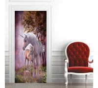 Door Stickers Forest Purple Unicorn 80 X 200 Cm 3D Door Mural Stickers Door Decals Removable Vinyl Waterproof Self-Adhesive Wallpaper Wall Art Decor for Home Decoration - Door Photos - Door -5M6P8N8D