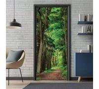 Door Stickers Murals Forest Tree 3D Self Adhesive Door Decals for Interior Doors Waterproof Wall Decals Poster Sticker Mural Wallpaper for Office Bedroom Bathroom 33.8"X78.7"/86x200cm -DS1526