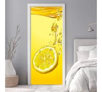 Door Stickers Murals Lemon Fruit 3D Self Adhesive Door Decals for Interior Doors Waterproof Wall Decals Poster Sticker Wallpaper for Office Bedroom Bathroom Home Decor 37.4"X84.6"/95X215cm -DS2881