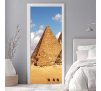 Door Stickers Murals Pyramid Camel 3D Self Adhesive Door Decals for Interior Doors Waterproof Wall Decals Poster Sticker Wallpaper for Office Bedroom Bathroom Home Decor 37.4"X84.6"/95X215cm -DS3733