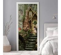 Door Stickers Murals Squirrel House 3D Self Adhesive Door Decals for Interior Doors Waterproof Wall Decals Poster Sticker Mural Wallpaper for Office Bedroom Bathroom 33.8"X78.7"/86x200cm -DS2473