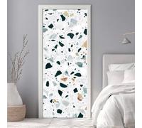 Door Stickers Murals Tile Pattern Abstract 3D Self Adhesive Door Decals for Interior Doors Waterproof Wall Decals Removable Poster Sticker Mural for Bedroom Bathroom 37.4"X84.6"/95X215cm -DS2629