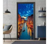 Door Stickers Murals Venice Landscape 3D Self Adhesive Door Decals for Interior Doors Waterproof Wall Decals Poster Sticker Mural Wallpaper for Office Bedroom Bathroom 33.8"X78.7"/86x200cm -DS2210