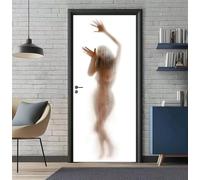 Door Stickers Murals Woman Sexy 3D Self Adhesive Door Decals for Interior Doors Waterproof Wall Decals Removable Poster Sticker Wallpaper for Bedroom Bathroom Home Decor 35.4"X78.7"/90X200cm -DS1892