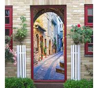 Door Stickers Room, Interior Doors 3D City Street Landscape 100 X 215 Cm Waterproof Self Adhesive Baby Boys Girls Kids Bedrooms Bathroom Toilet Home Decoration Decal Deco Vinyl Art Dec-73279595980058