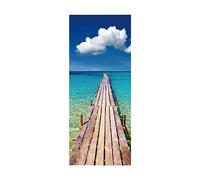 Door Stickers The sea for Interior Doors Mural Living Room PVC Self-Adhesive Waterproof Sticker 3D Wallpaper Home Decal W83 x H204cm