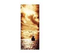 Door Stickers The sea for Interior Doors Mural Living Room PVC Self-Adhesive Waterproof Sticker 3D Wallpaper Home Decal W100 x H200cm