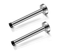 Door Stop 2 Pack, Long Door Stopper, 6 Inch Large Modern Brushed Metal Doorstop Door Holder with Mute Rubber Tip, Heavy Duty Commercial Stainless Steel Solid Door Stopper Wall Protector