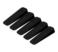 Door Stop - 5 x Black Door Stoppers for Floor Anti-Skid, Durable, and Heavy Duty Rubber Doors Stop - Ideal for All Types of Surfaces - Doors Wedge Indoors for Homes, Offices and Work - Concept4u