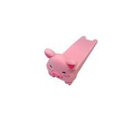 Door Stop Cartoon Silicone Door Block No Drill Stopper Floor Subject Doors for Reusable Buffer Shock Absorbing Blocks Stops(Pink Pig)