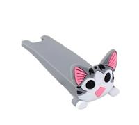 Door Stop Cartoon Silicone Door Block No Drill Stopper Floor Subject Doors for Reusable Buffer Shock Absorbing Blocks Stops(Cheese Cat)