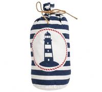Door Stop Door Bag Made of Fabric in Maritime Design, Decorative for Standing Floor, 1.5 kg Heavy Filled (Lighthouse Large - Blue/White Stripes)
