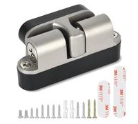 Door Stop, Door Stopper for Floor, Self Adhesive, Zinc Alloy Metal Doorstop Indoor, Door Holder to Keep Door Open, Door Catch for Wall, Silver