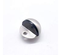 Door Stop Floor Mounted Oval Half Moon Pattern Satin Stainless Steel 45mm (1)