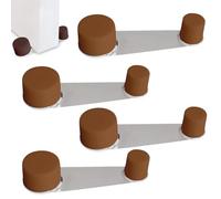 Door stop floor swivel 4.5 or 6 pcs - Stops for floor doors with white or brown retainer - Adhesive door holder - 360º rotating door retainer (light brown 5pcs)