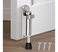 Door Stop, Kick Down Door Stopper, Heavy Duty Door Stops Indoors Outdoor Kickdown Doorstop with Rubber Tip, Door Holder to Keep Doors Open (Zinc Alloy, Silver)
