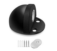 Door Stop, Magnetic Door Stopper, Self Adhesive No Drilling, Floor Mounted Door Stops Magnetic Door Catch Door Holder, Stainless Steel Doorstop, Dome Shaped, Black