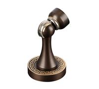 Door Stop， Magnetic Stops Wall Mounted, Retro Vintage Floor Stopper Brass Catch Holder Brushed Satin Nickel, Doorstops for Heavy Doors for Kitchen, Bedroom, Garage,Brown ((Nero)