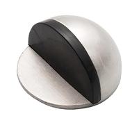 Door Stop Nice Cushioning Effect Practical Punch-Free Door Stopper Stainless Steel Door Bumper for Hotel(Argento)