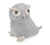 Relaxdays owl door stop, decorative door wedge, doorstopper for the floor, sand filling, flexible stopper, grey
