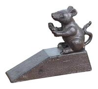 Door Stop Stopper Holder Mouse Design Cast Iron,Industrial Style Animal,Funny Rust Finish,Avoid Drilling Hole
