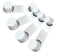 Door Stop with Retainer Pack of 4, Door Retainer with 360 Degree Swivel, Floor Door Clamp (White)