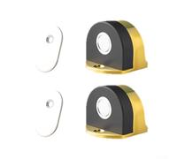 Door Stop with Stainless Steel Construction and Magnetic Hold, Offering Flexible Installation with Self or Punch Method for Rear Door Limiting (gold)