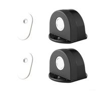 Door Stop with Stainless Steel Construction and Magnetic Hold, Offering Flexible Installation with Self or Punch Method for Rear Door Limiting (black)