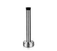 Door Stopper, 4 Inch Door Stop Wall Mounted Brushed Nickel Doorstops with Sound Dampening Rubber Tip Commercial Stainless Steel Door Stop for Skirting, Silver 95mm