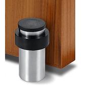 Door Stopper, 65mm Floor Mount Door Stop, Stainless Steel, Cylindrical Doorstops for Floor, Rubber Door Bumper Wall Protector