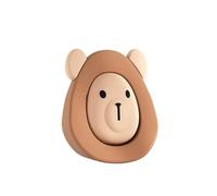 Door Stopper Cartoon Little Bear 2 in 1 Door Stop Soft Silicone Thicken Bottom Multi-Function Anti Pinch Hand Stopper(Coffee)